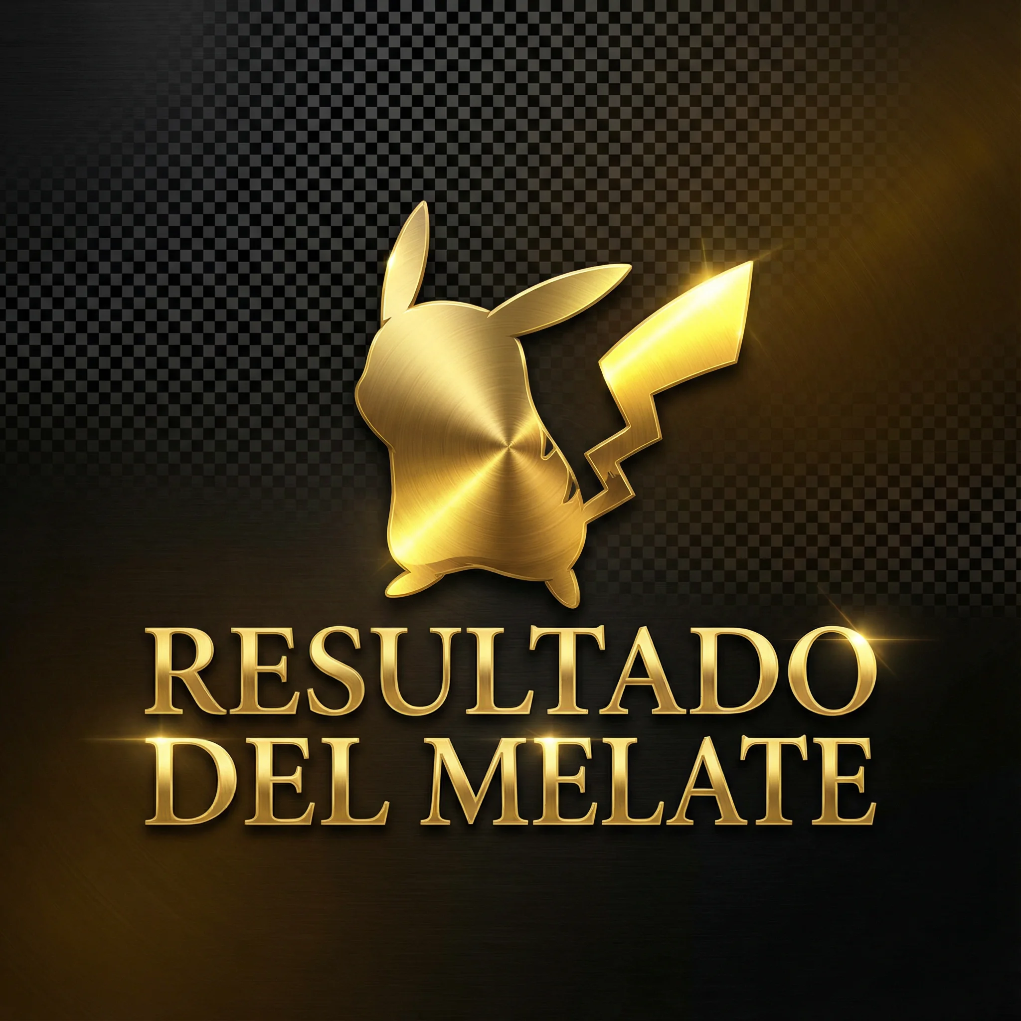 Logo dorado de Resultado del Melate casino mexicano